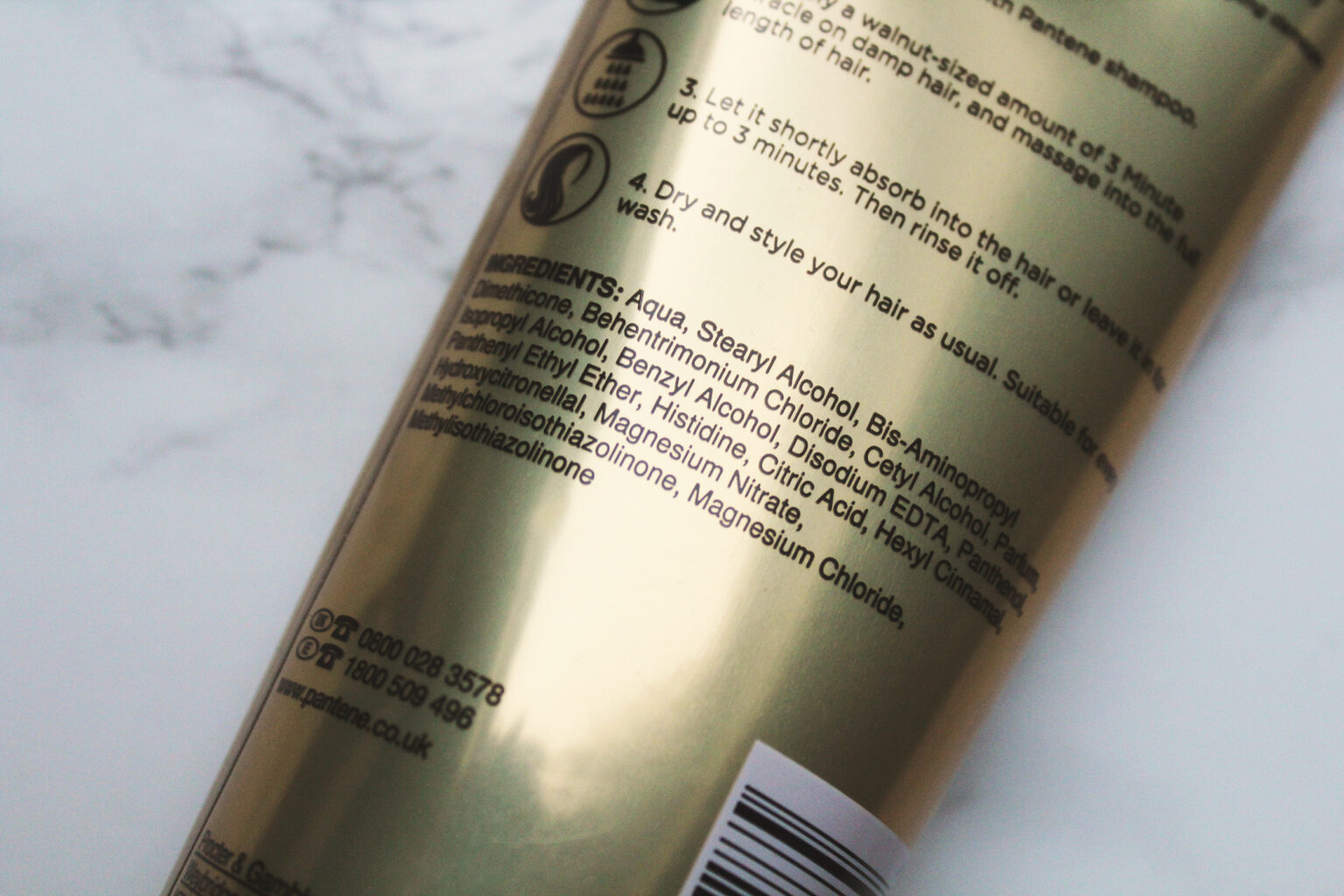 Pantene 3 Minute Miracle Smooth and Sleek Conditioner Review Hair